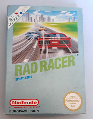 Nintendo NES Spiel : RAD RACER Sport-Serie / 3-D Action / 1990