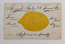 1909 SPECIAL SALE LEMON STREET EMBOSSED FRUIT ADVERTISING POSTCARD