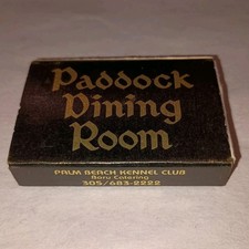Vintage Matchbox Paddock Dining Room Palm Beach Kennel Club Florida Made in USA