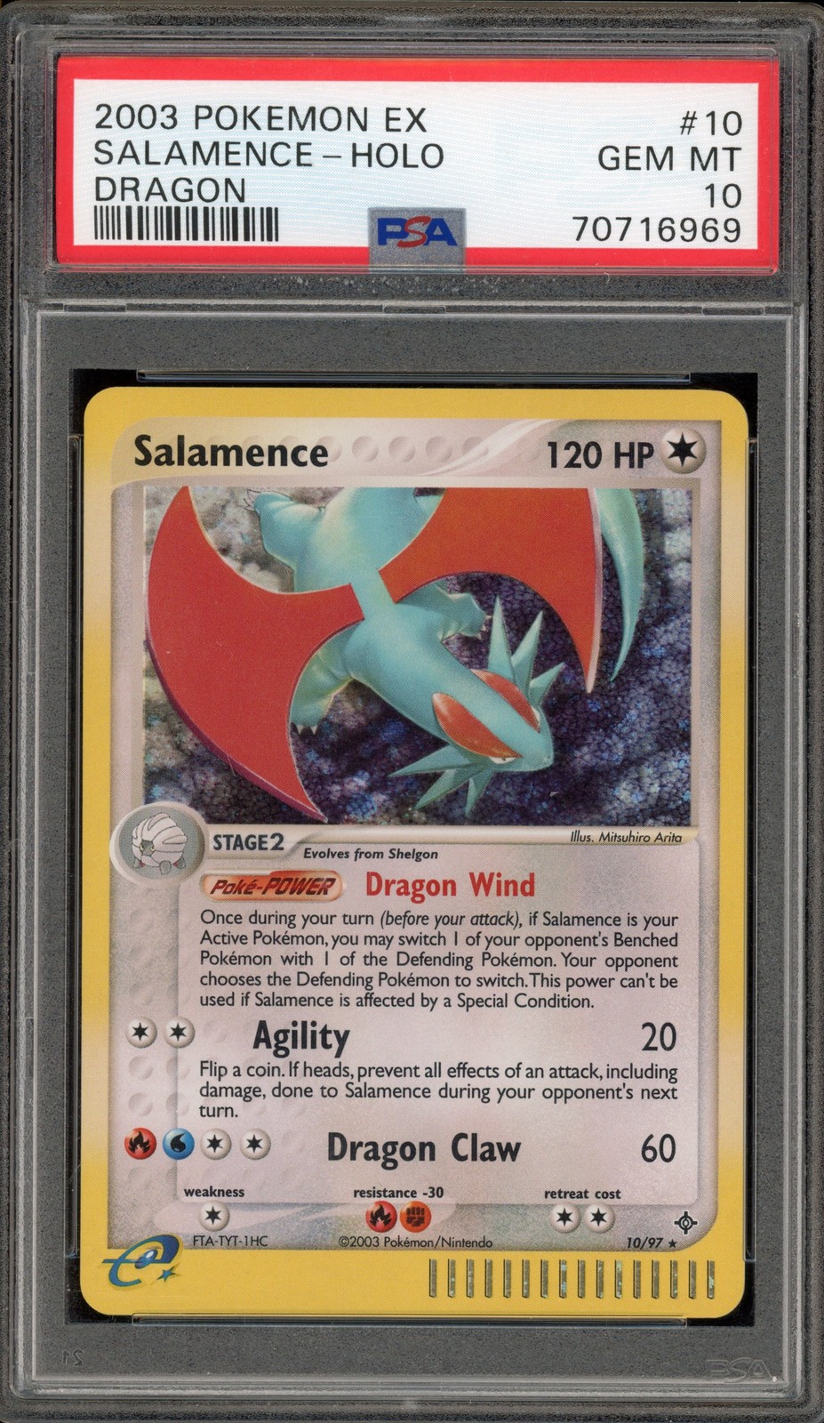 Pokemon Salamence EX Dragon Holo Rare #10 PSA 10 Gem Mint