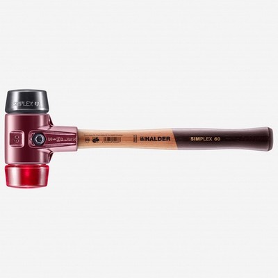 Halder Simplex Mallet with Black Rubber/Red Plastic Inserts and Cast Iron Housin