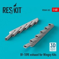 Reskit RSU48-0265 - 1:48 Bf-109E Exhaust For Wingsy Kits (3D Printed)