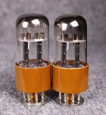 PAIR TUBES RAYTHEON 6SN7GT - SAME LOT - Black Plate - MATCHED