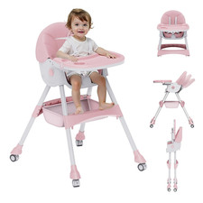 High Chairs for Babies and Toddlers, 4 in 1 Convertible Baby High Chair, Portabl