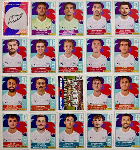 2026 Panini FIFA World Cup Stickers New Zealand #NZL1-NZL20 YOU PICK FREE SHIP