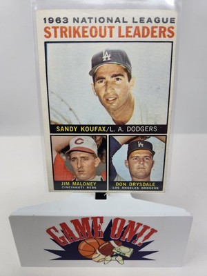 1964 Topps Baseball #1 NL ERA Leaders Sandy Koufax Ellsworth Friend VG sc