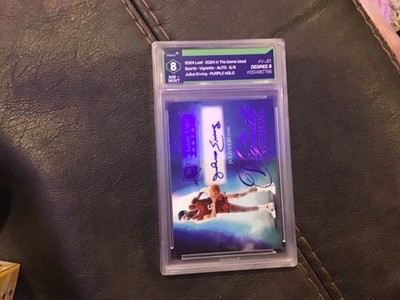 2024 Leaf-2024 in the game used sports-vignette Auto 6/6 Julius Erving #V-JE1