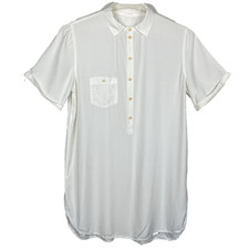 CP Shades Shirt Dress Size S White Silk Blend Minimalist Contemporary USA Made