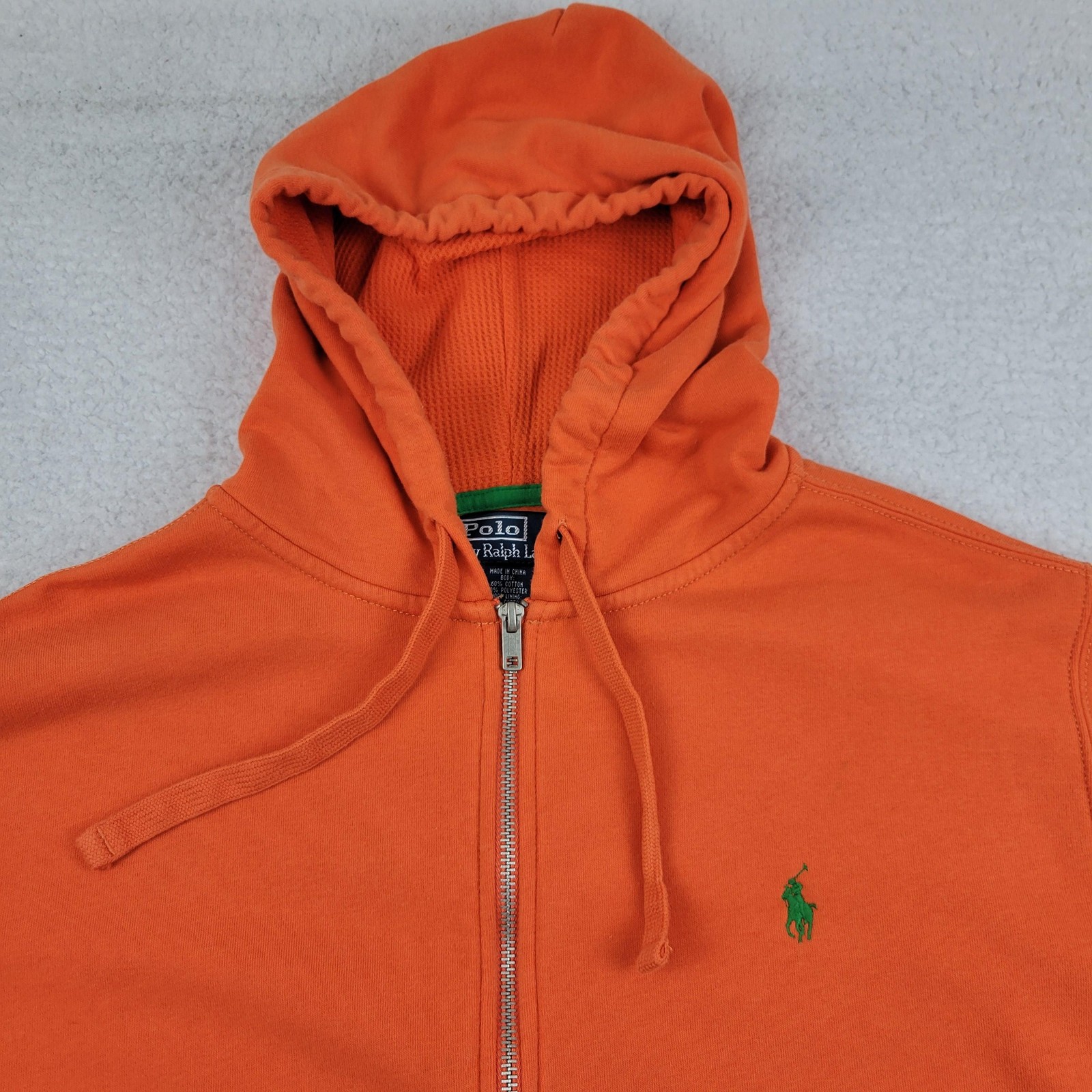 Polo Ralph Lauren felpa con cappuccio uomo XL full zip felpa verde giacca pony
