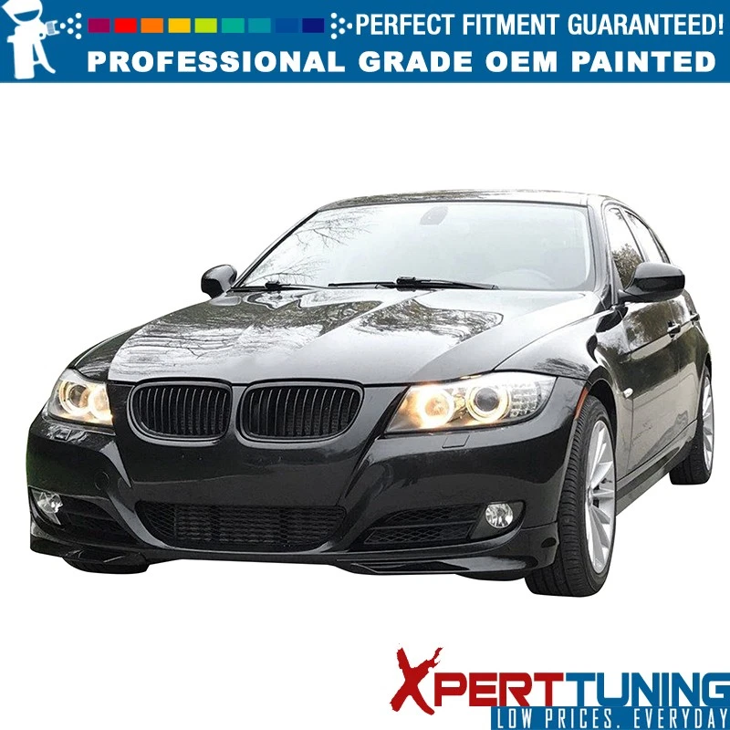 Fits 09-12 BMW E90 3-Series Sedan 2PCS Front Lip Painted Monaco Blue Metallic Foto 3 de 4