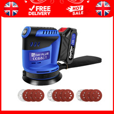 21V Cordless Random Orbital Sander 3 Speeds Rotary Palm Circular Disc 125mm