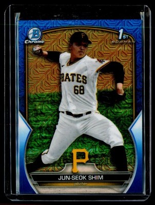 2023 Bowman Chrome #BCP-153 Jun-Seok Shim 1st Blue Mojo Refractor #/150