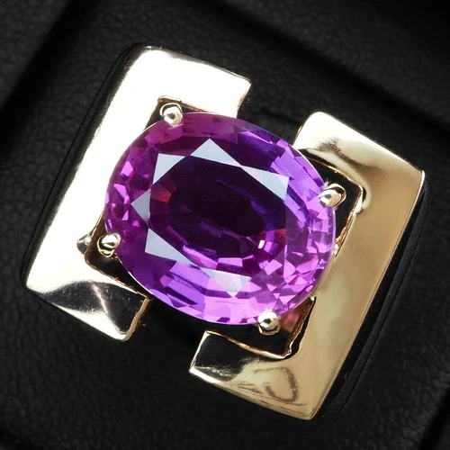 Gorgeous Lavender Purple Sapphire 8.65Ct 925 Sterling Silver Rose Gold Rings