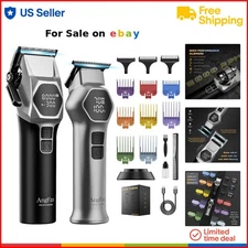 Hair Clippers Steel Blades Cordless Men Professional Fade Hair Cutting Tool