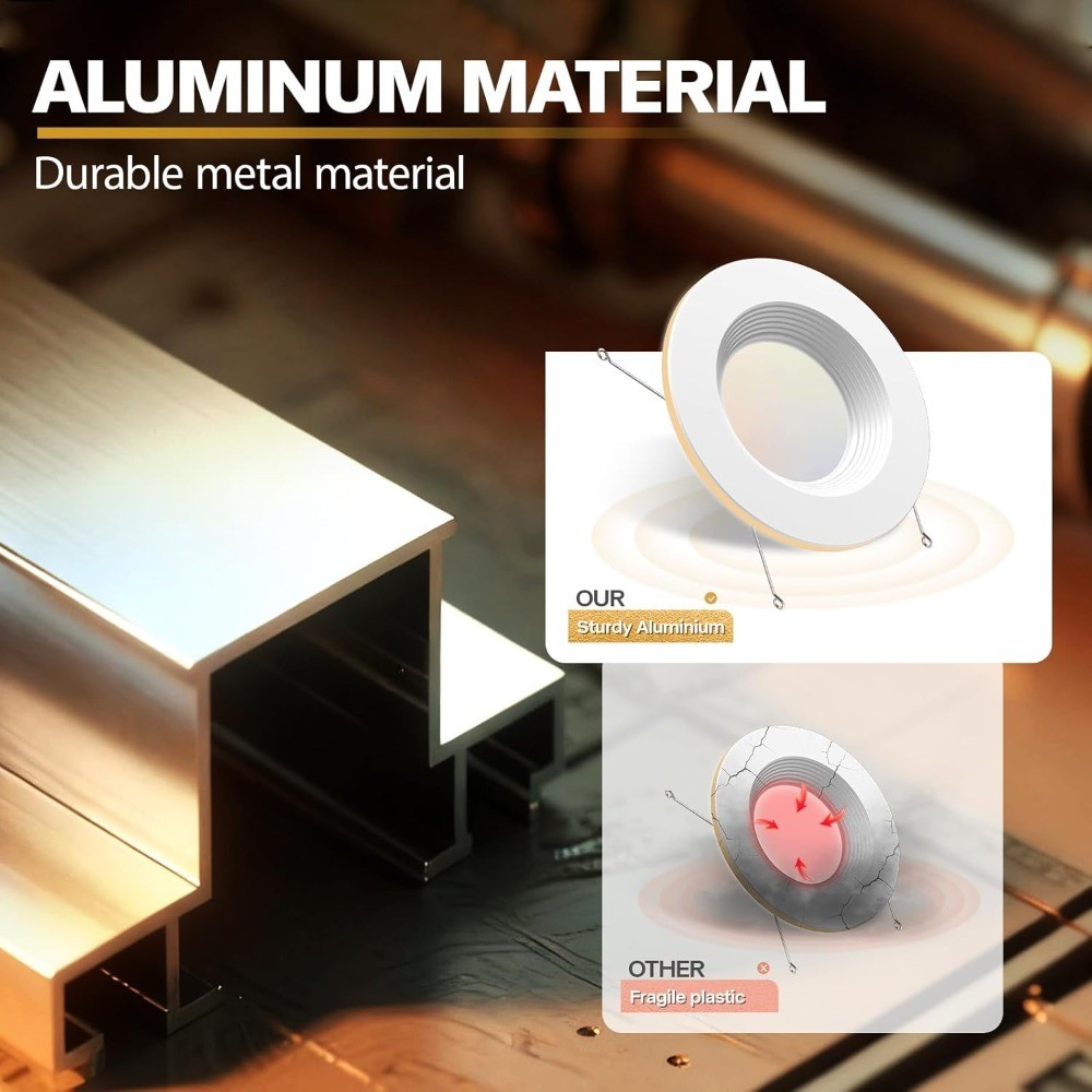 5/6 Inch LED Recessed Downlight 12 Pack Dimmable Can Lights with Night Light