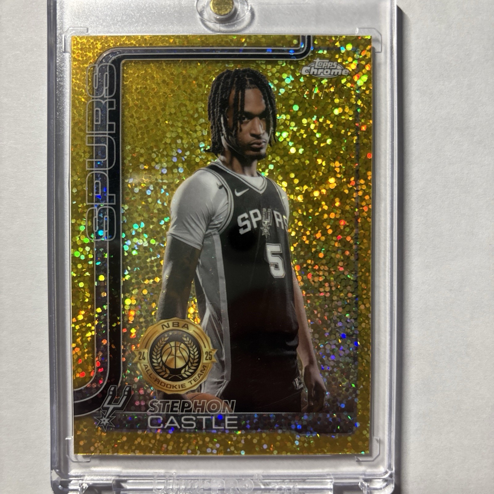2025-26 Topps Chrome Stephon Castle #228 Gold Refractor Image Variation /50