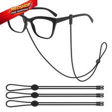 FOFALY Glasses Strap 3Pcs, Adjustable Eyeglasses X-Large, 3pcs Black Hole 