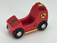 BRIO Red Wooden Fire Engine Train Car Light Sound Firefighter Thomas
