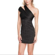Guess Asymmetrical Mini Bodycon Dress Black Women's  Small