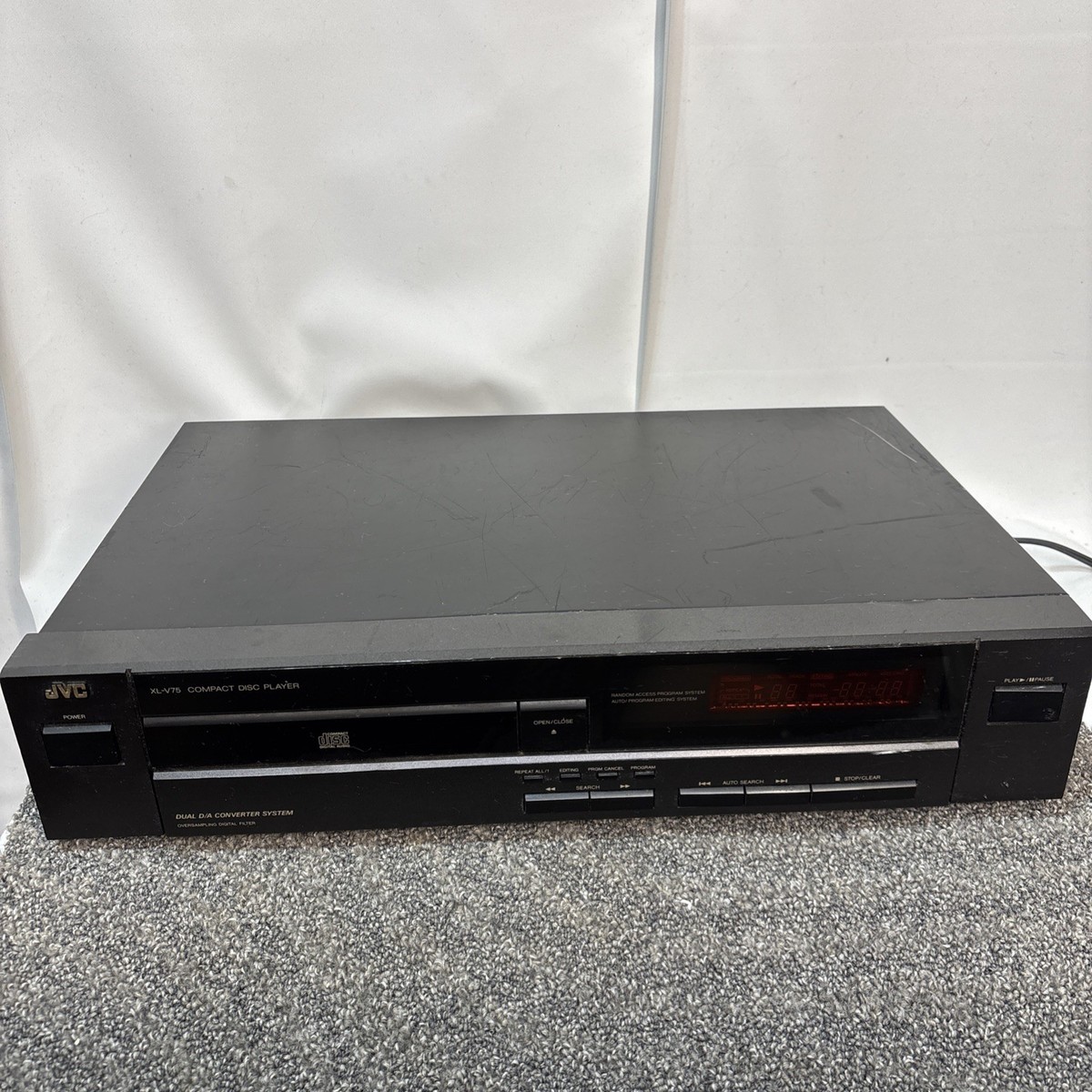 JVC Xl-v75 Single CD Compact Disc Player Dual D/a 1992 Tested 100