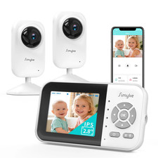 Dual Camera Video Baby Monitor, 2.8" LCD, Wireless, Night Vision, 2-Way Audio, A