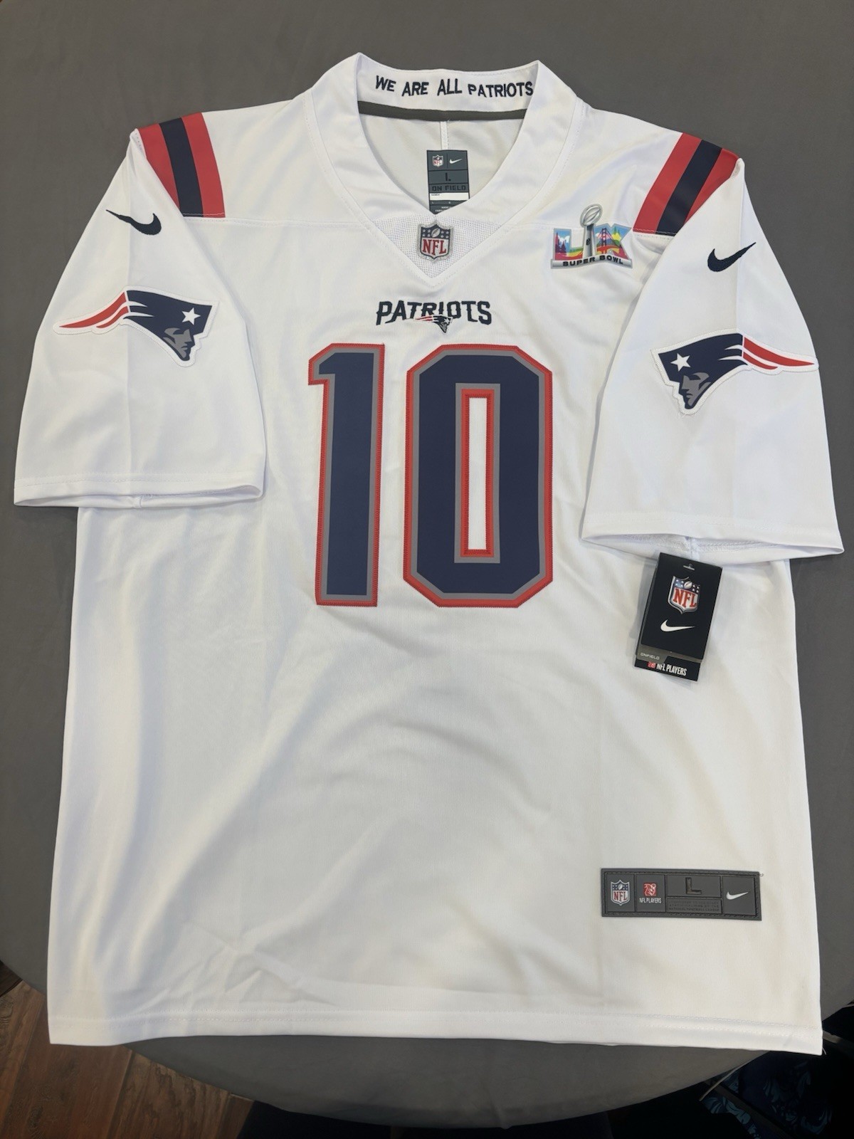 Maye away super bowl 60 patch stitched jersey #10