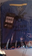 Pacific Polo Club Men's Royal Blue Polo Shirt S Short Sleeve Collared Button