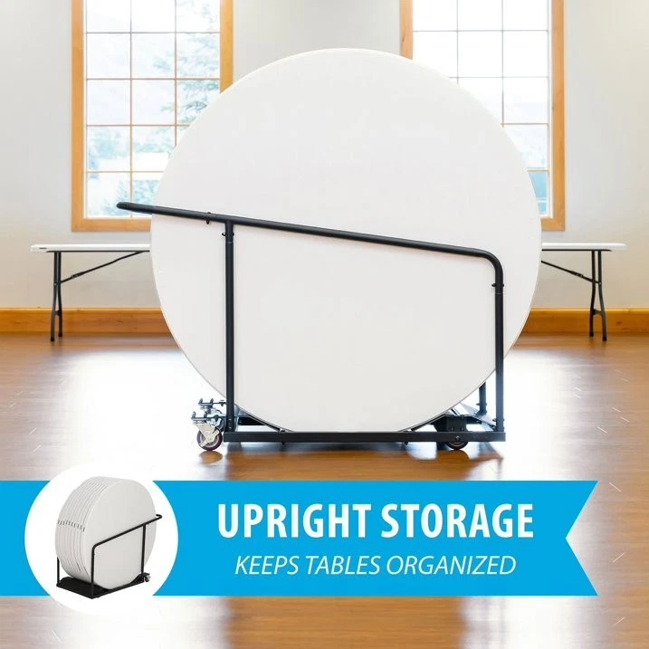 Carro de mesa de alta resistencia de por vida, mesas redondas o rectangulares Foto 3 de 4