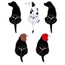 Acrylic Swing Quartz Wall Clock Animal Tail Pendulum Kids Room Nursery Room