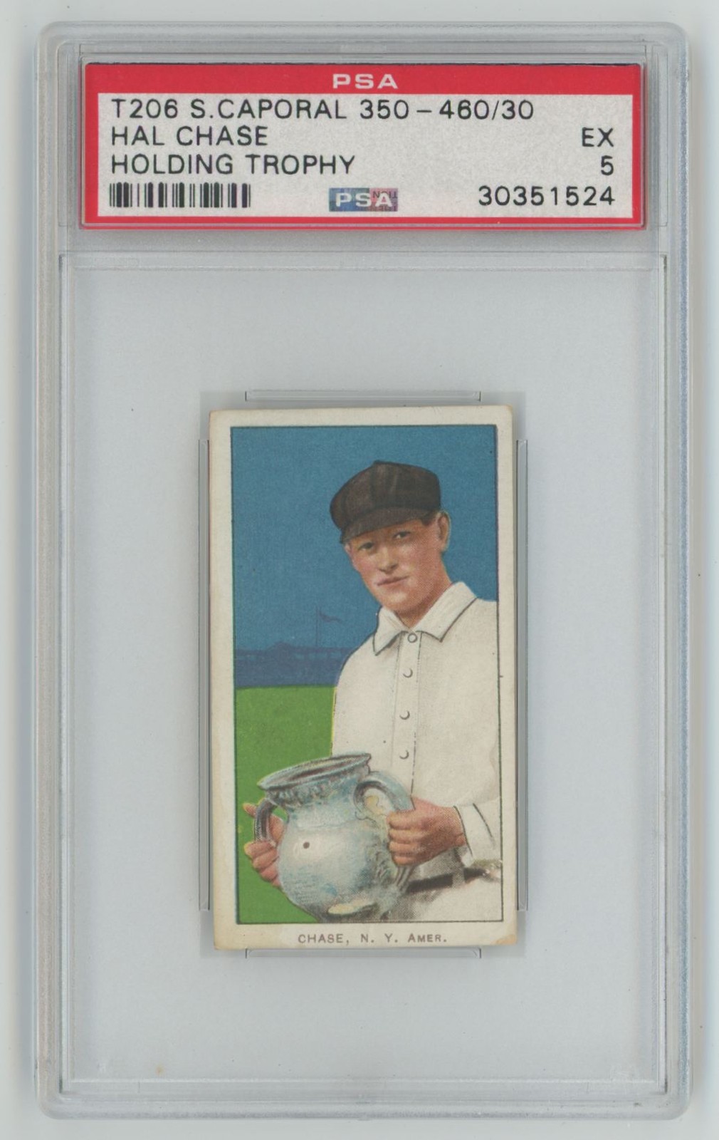 1909 T206 WHITE BORDER HAL CHASE 30351524 PSA 5 NEW YORK POP 7 ONLY 5 HIGHER