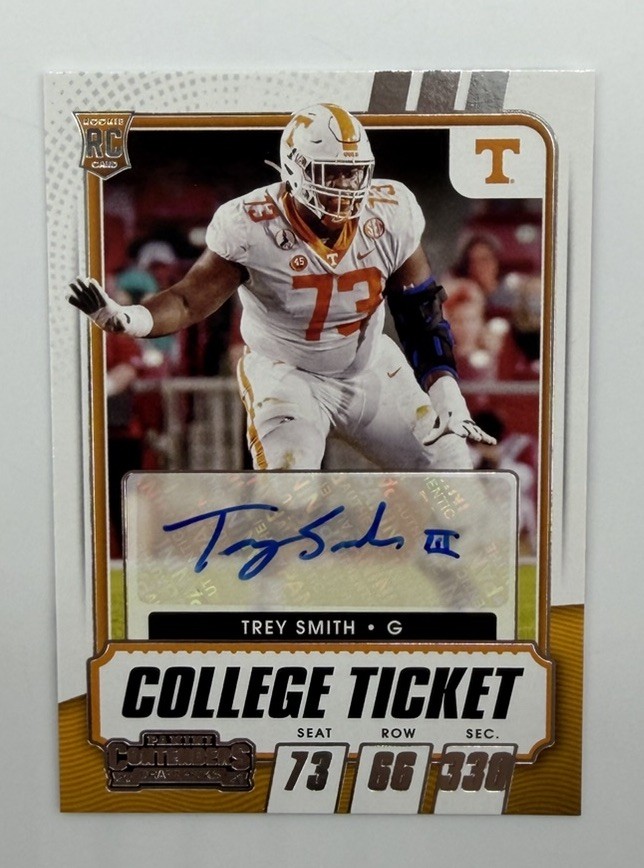 2021 Contenders Draft Picks Trey Smith College Ticket Rookie Auto RC #198 Vols