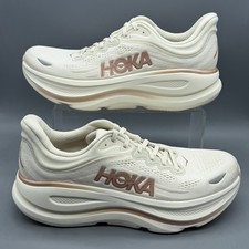 Hoka One One Bondi 9 Mujer’s 11 B Avena Leche Oro Rosa Correr Entrenamiento Gimnasio Zapatos