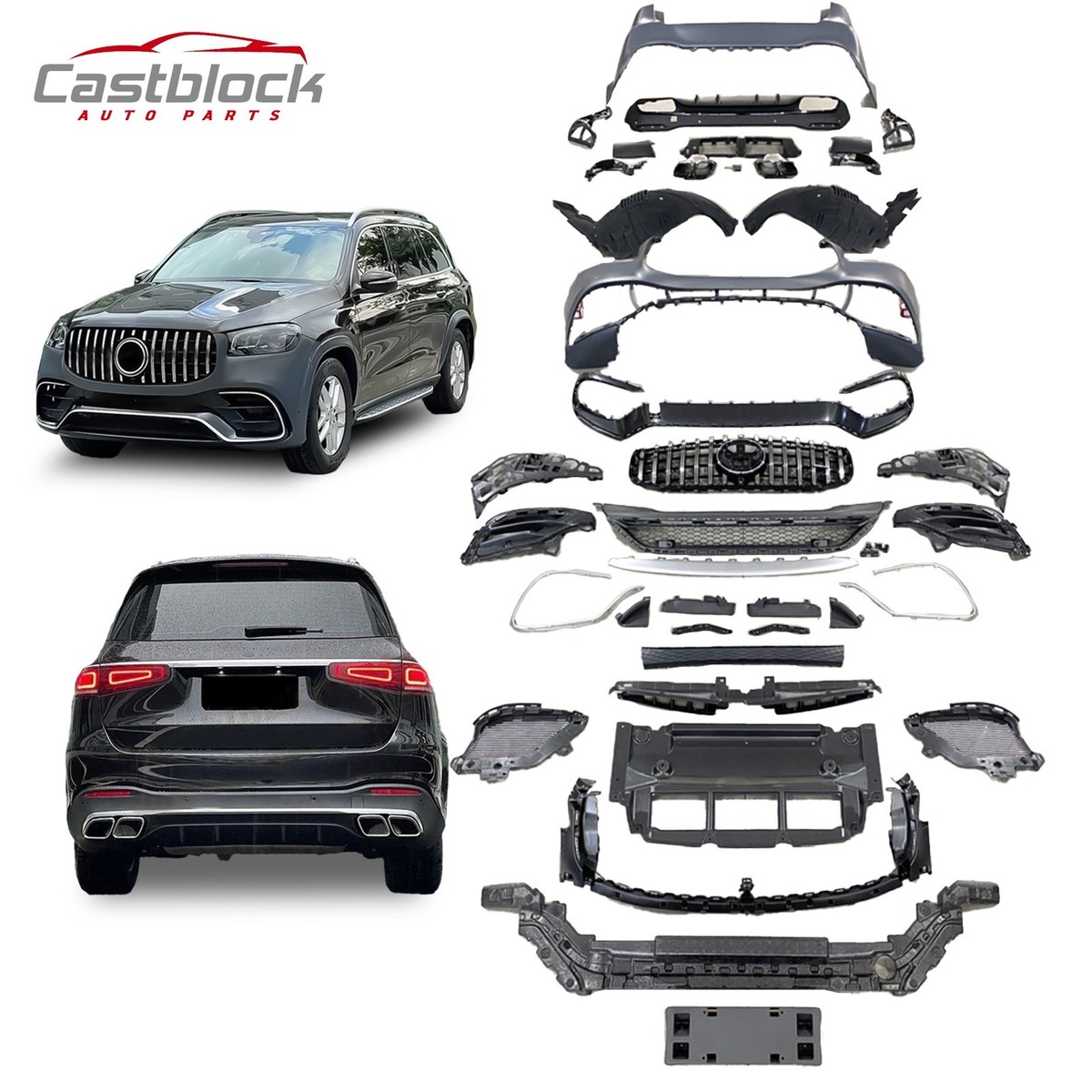 For MERCEDES BENZ GLS X167 Upgrade 2020+ GLS63 AMG Front+Rear