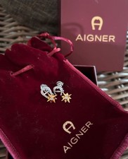 Aigner Ohrstecker Stern gold- & silberfarben,...