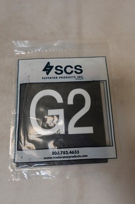 SCS Products Elevator Jamb Plate Sign with Raised Floor Number and Braille G2