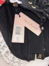 Agent Provocateur Zena Maid Overbust Corset Black/White Lace-Up Boned 2E