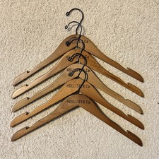 Vintage Hollister Co Rare Wooden Clothes Hangers Authentic Store LOGO Lot of 5