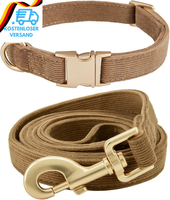 Hundehalsband Und Leine Set Klein, Weiche Reizfreie Cord-Halsband-Leine Passende