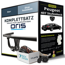 Für PEUGEOT 407 Stufenheck Typ 6D Anhängerkupplung starr +eSatz 13pol 04-08 NEU