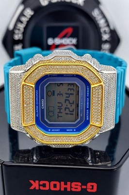 Tiffany Blue G-Shock GLX-S5610 5CT Natural Diamonds Two Tone Iced Watch