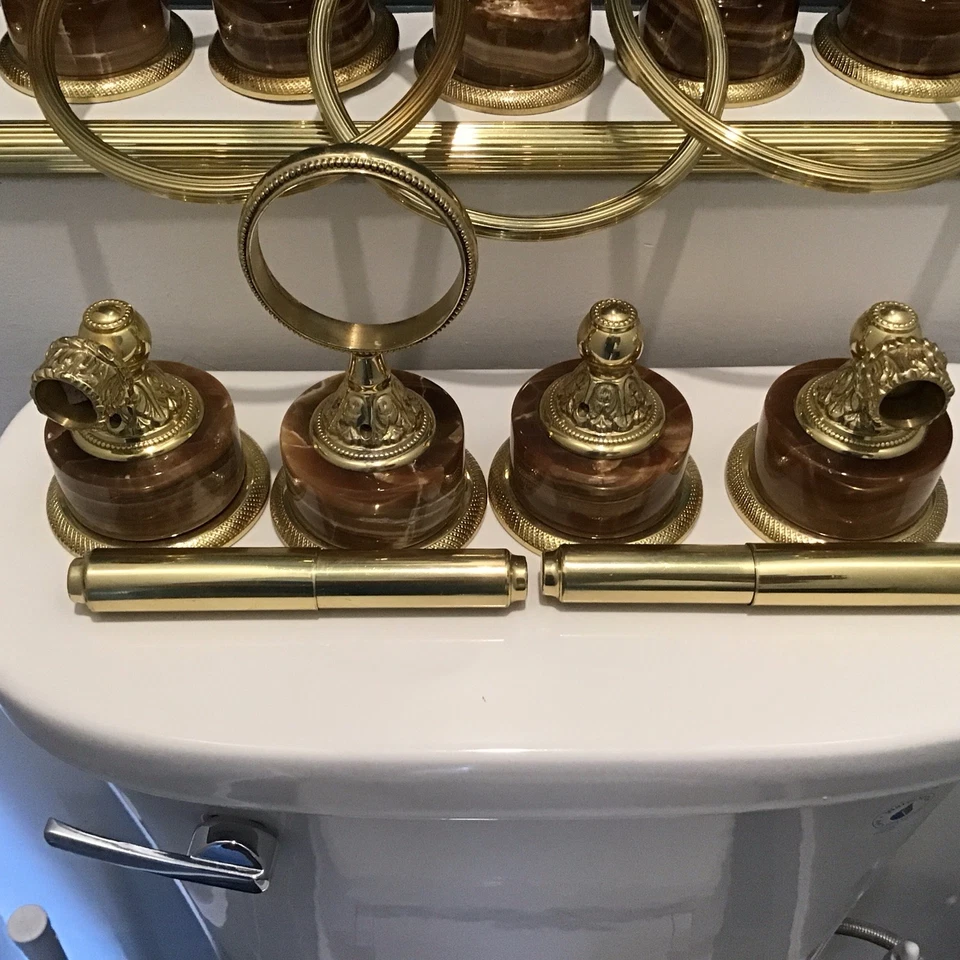 11 accesorios de baño Phylrich, barras de torre, ganchos y anillos (¡¡solo recogida local!!!) Foto 4 de 4