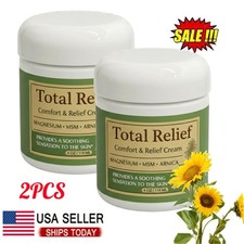 2PCS Total Relief Magnesium Cream For Comfort  Fast-Absorbing MSM  Arnica Cream