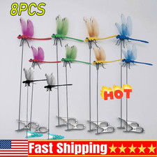 8Pcs Indoor Outdoor Fake Dragonfly Rod Clip, Dragonfly Clip Bug Repellent, 3D