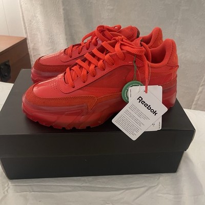 REEBOK X CARDI B CLUB C''RED'' SNEAKERS exclusive Collab Collectors Size8 NEW!