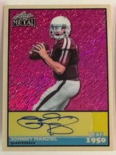 2026 Leaf Metal Johnny Manziel Auto Autograph 1950 Shimmer Pink #d 6/6