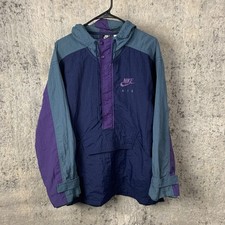 Vintage Nike Air Anorak Pullover Windbreaker Grape Hooded Jacket Small 90s