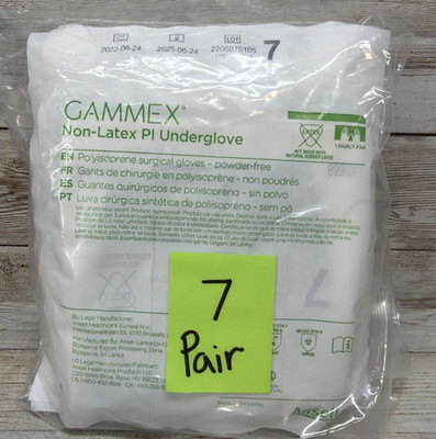 Gammex Non-Latex PI Underglove Sterile PI-Kare *7 Pair* Size: 7 *See Date*6-25