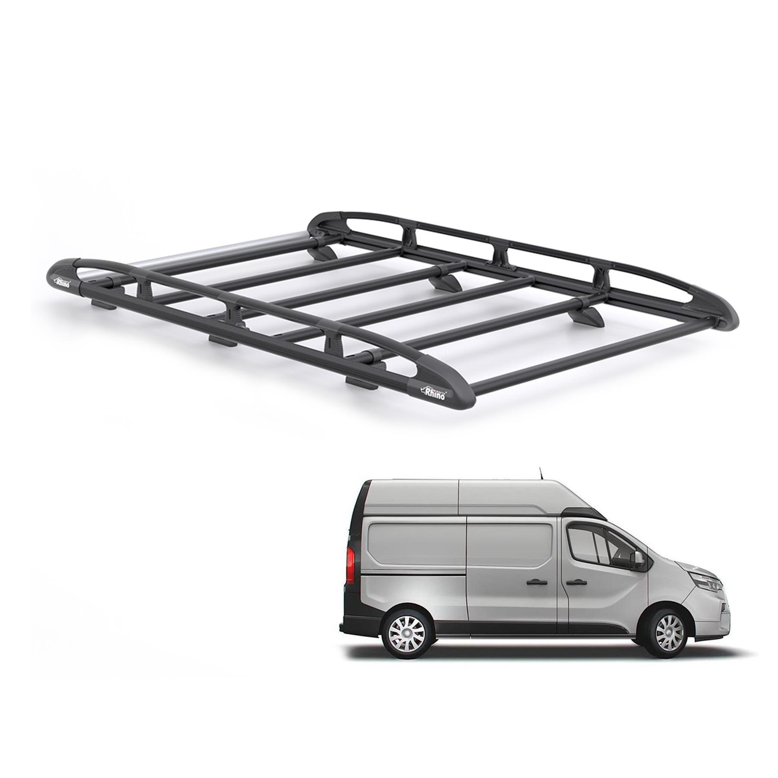 Nissan NV300 Roof Rack for 2016-2021 LWB, High Roof Rhino (Black)