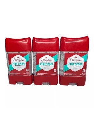 3 Old Spice Pure Sport High Endurance Clear Gel Antipers Deo 2.85oz Discontinued