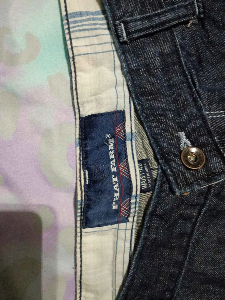 Phat Farm Men's Blue Denim Jean Shorts Baggy Skater Hip Hop Y2K - Image 3 of 3